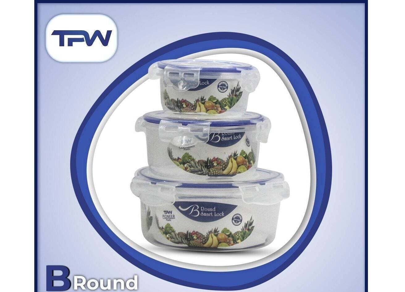 Air Tight 3.74 Liter Round Food Storage Box - 3 PCS Set