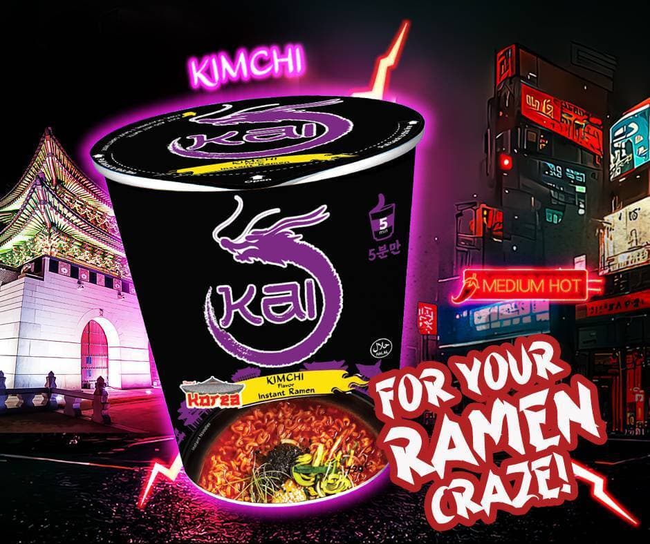 Kai'S Spicy Cup Noodles Kinchi Flavour - Pack Of 2