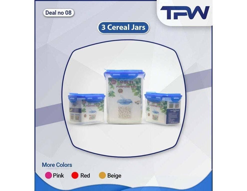 3 Cereal Flavor Jars Set With Seal