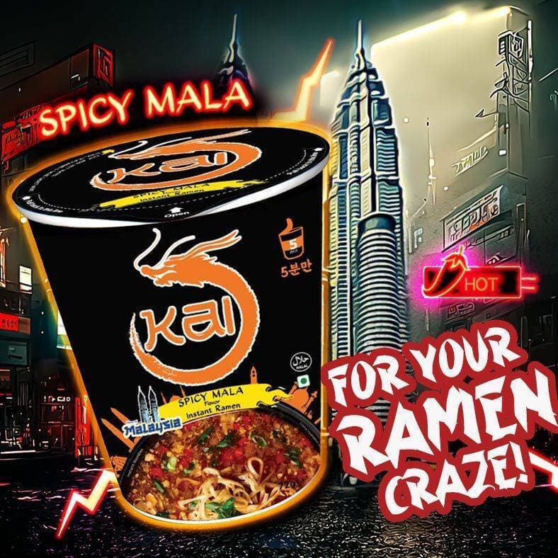 Kai'S Spicy Cup Noodles Spicy Mala Flavour - Pack Of 2