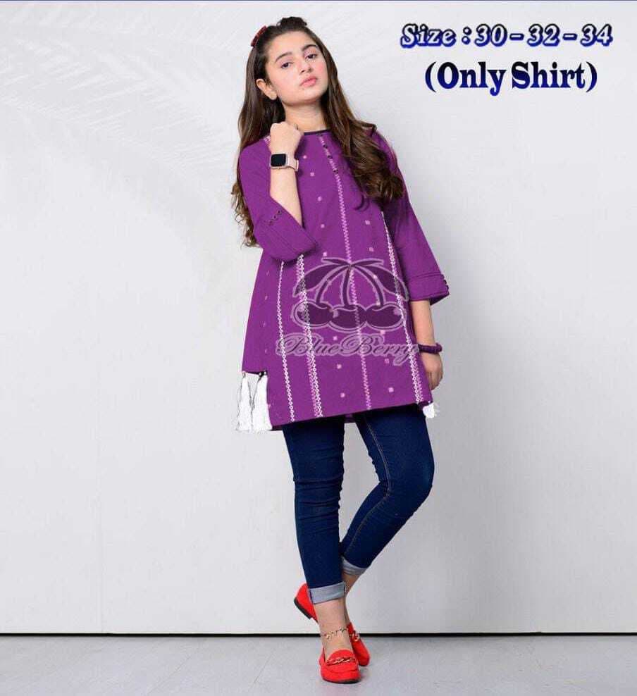 Kids Fashion Embroidered Kurti For Girl.