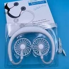 USB Rechargeable Wearable Portable Hand Free Neckband Double Fan