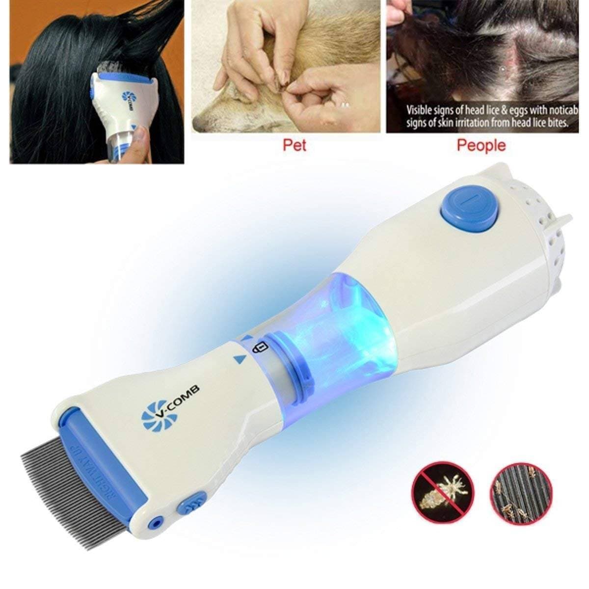 Anti-Lice Smooth V-Comb For Hair - White
