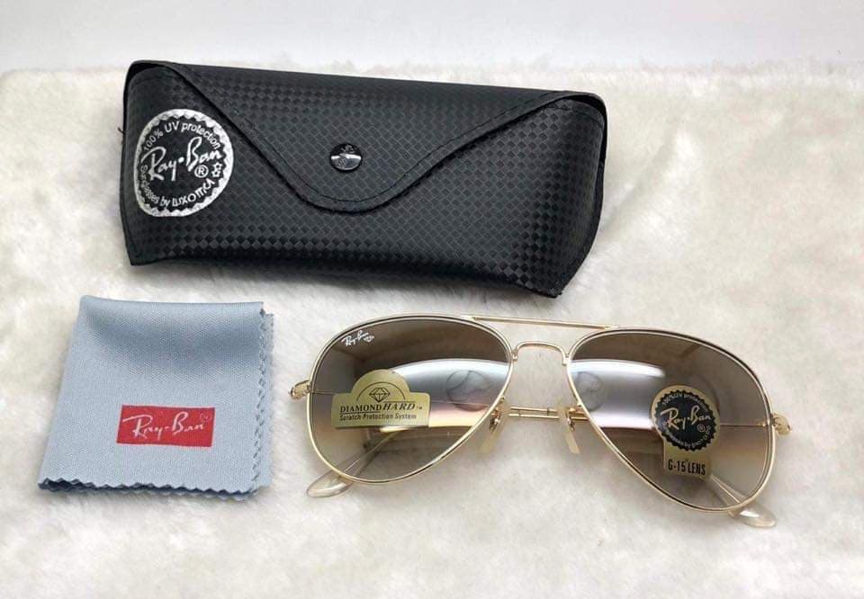 Ray Ben Gradian Gold Sunglasses for Unisex - RB-3025