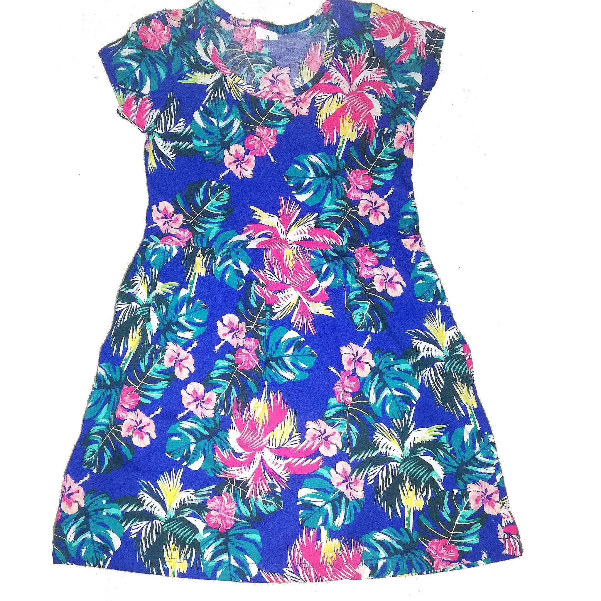 Printed Frocks For Girls - Blue