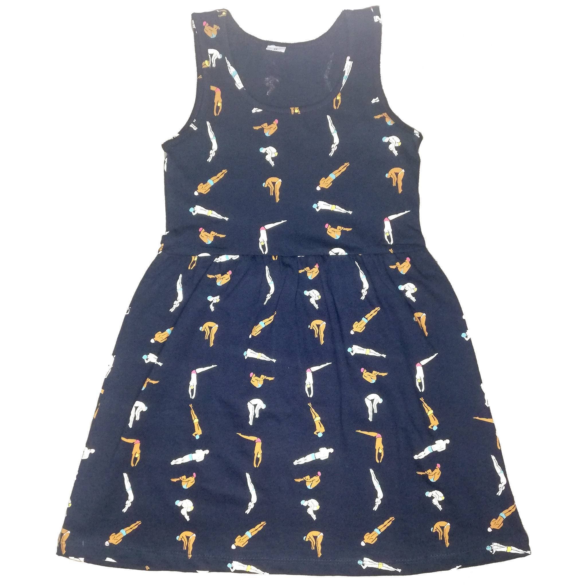 Printed Frocks For Girls - Dark Blue