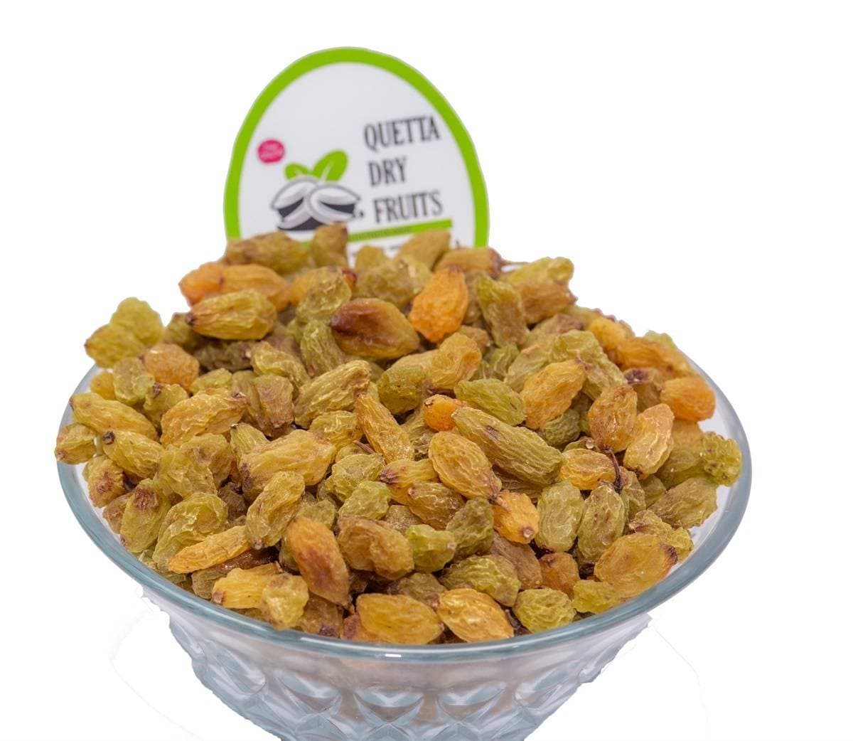 Fresh Gol Afghani Green Raisins - Pack of 500 Grams Kishmish