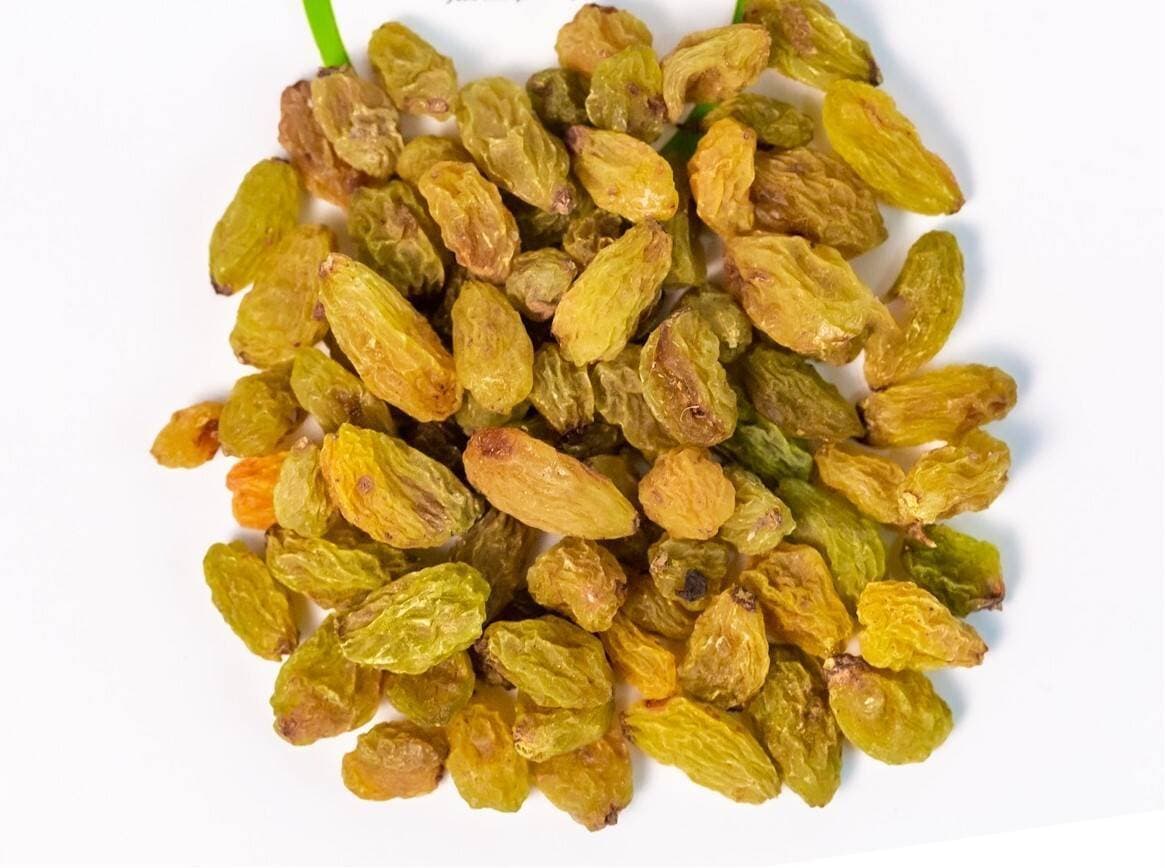 Fresh Gol Afghani Green Raisins - Pack of 1KG Kishmish