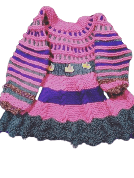 Winter Fashion Warm Knitted Wool Frock For Girls