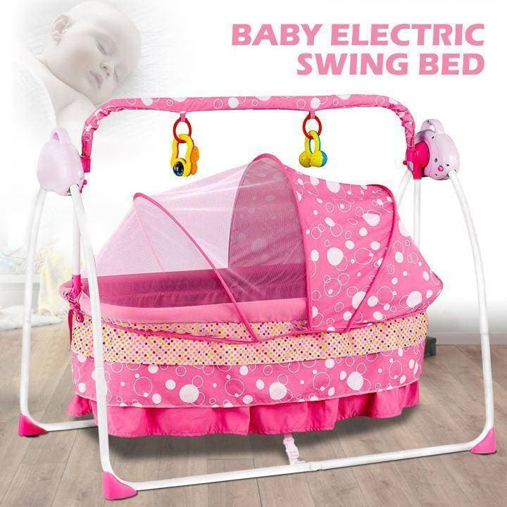 Imported Baby Cradle Electric Swing- Pink