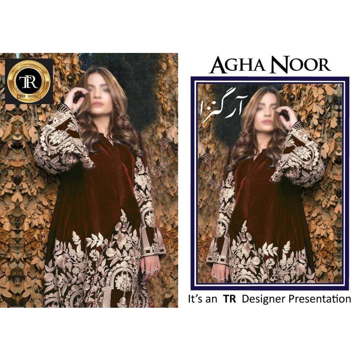 Organza Embroidered 3 PCS Women Unstitched Suit - Multi Colors - Ra-60