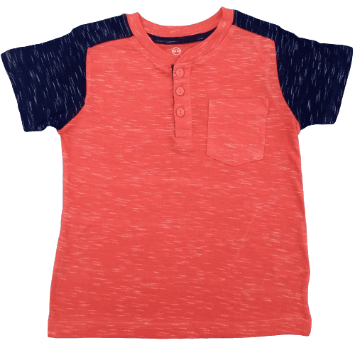 Copper Cotton Fabric Denim Round Neck T-Shirt - Orange