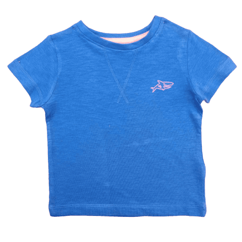 T-Shirt Cotton Fabric 82 Round Neck - Sea Blue