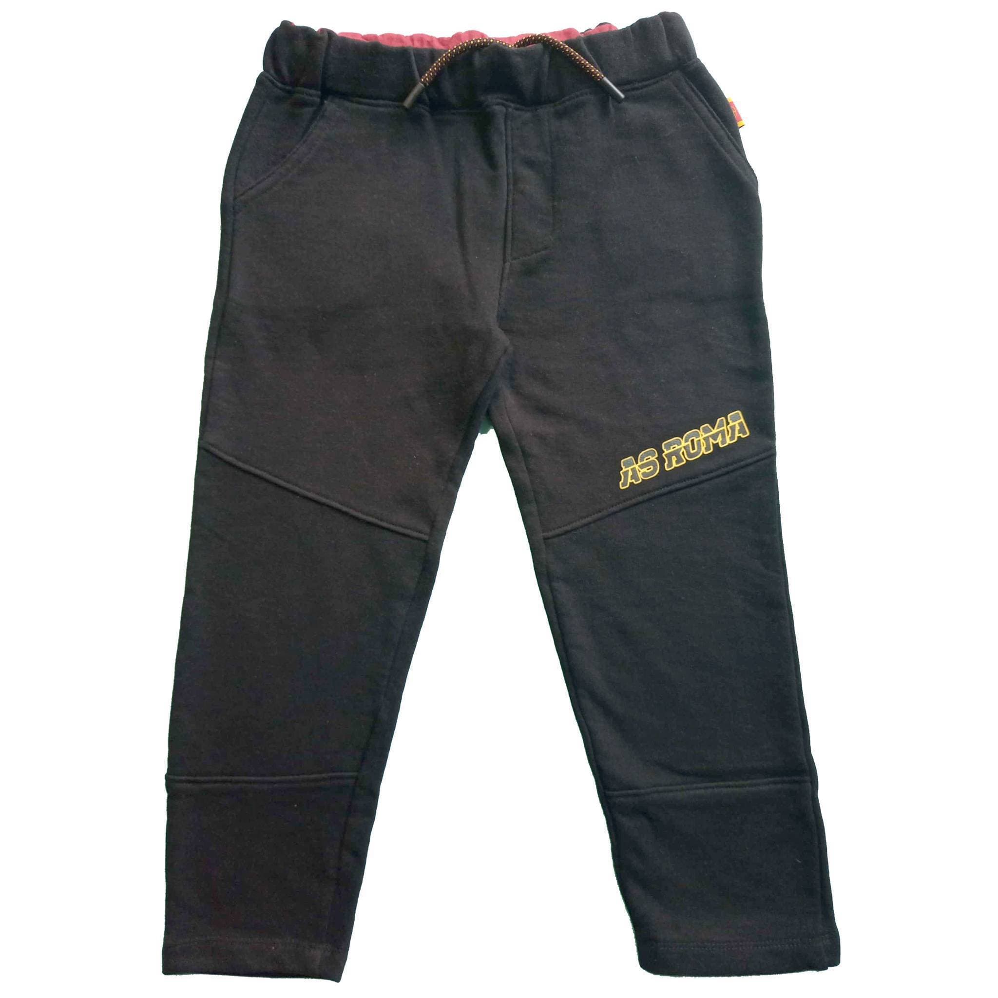 AS Roma Kids Jersey Fabric Trousers - Black