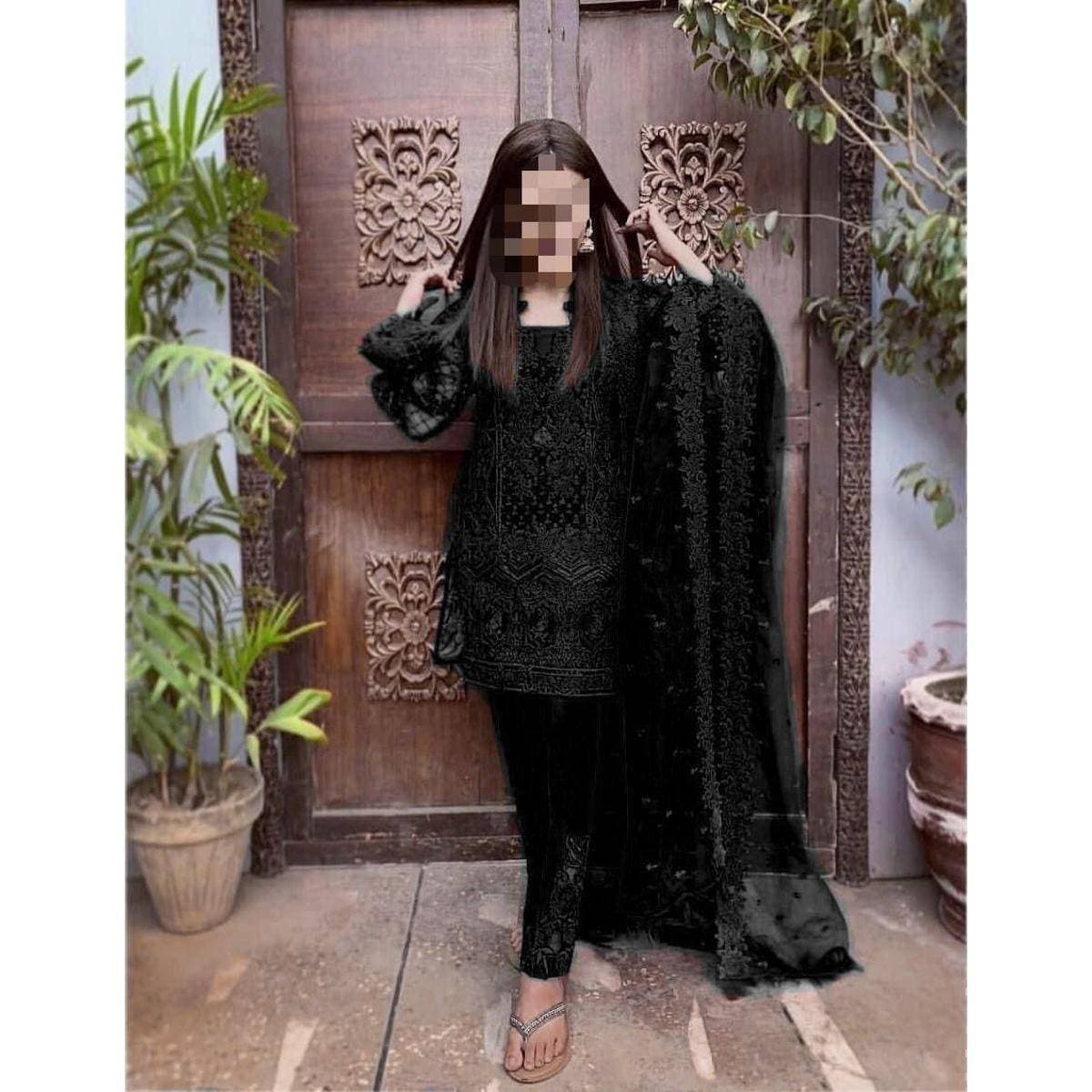 Heavy Embroidered 3 PCS Women Unstitched Suit - Ra-07