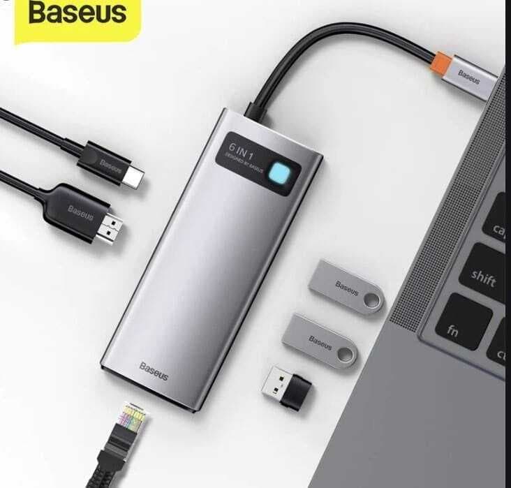 Baseus 6-In-1 Metal Gleam Series Multifunctional Type-C Hub Docking Station