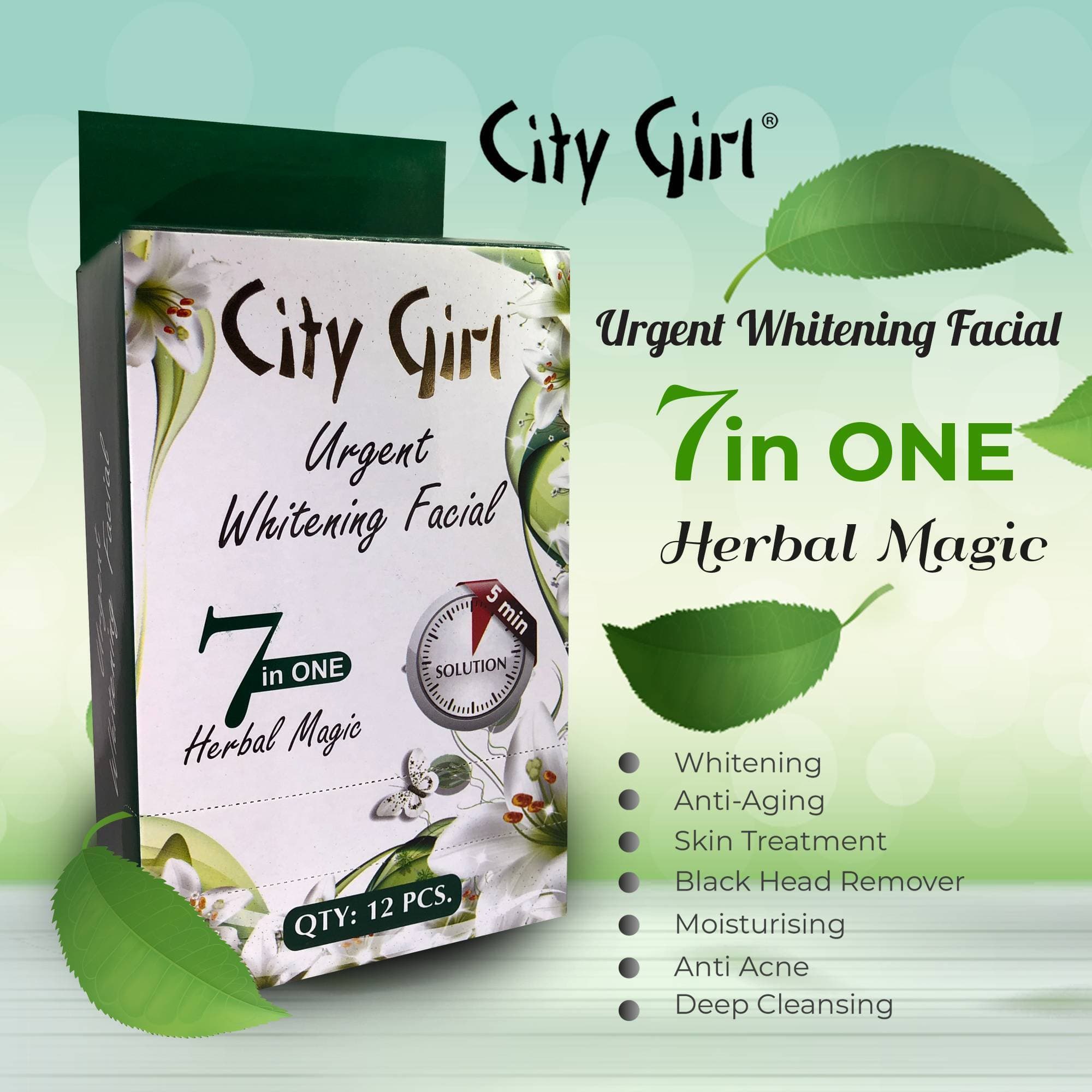 7 In 1 Urgent Whitening Facial Sachet 12 Pcs Master