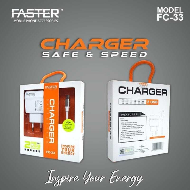 Faster FC-33 Fast Charging Charger For Android - White