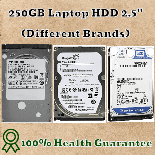 250Gb Original Laptop Internal Hard Drive Hdd 2.5 100% Health - Lowest Price