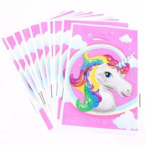 Party Birthday Unicorn Theme Gift Bags - Pack of 10