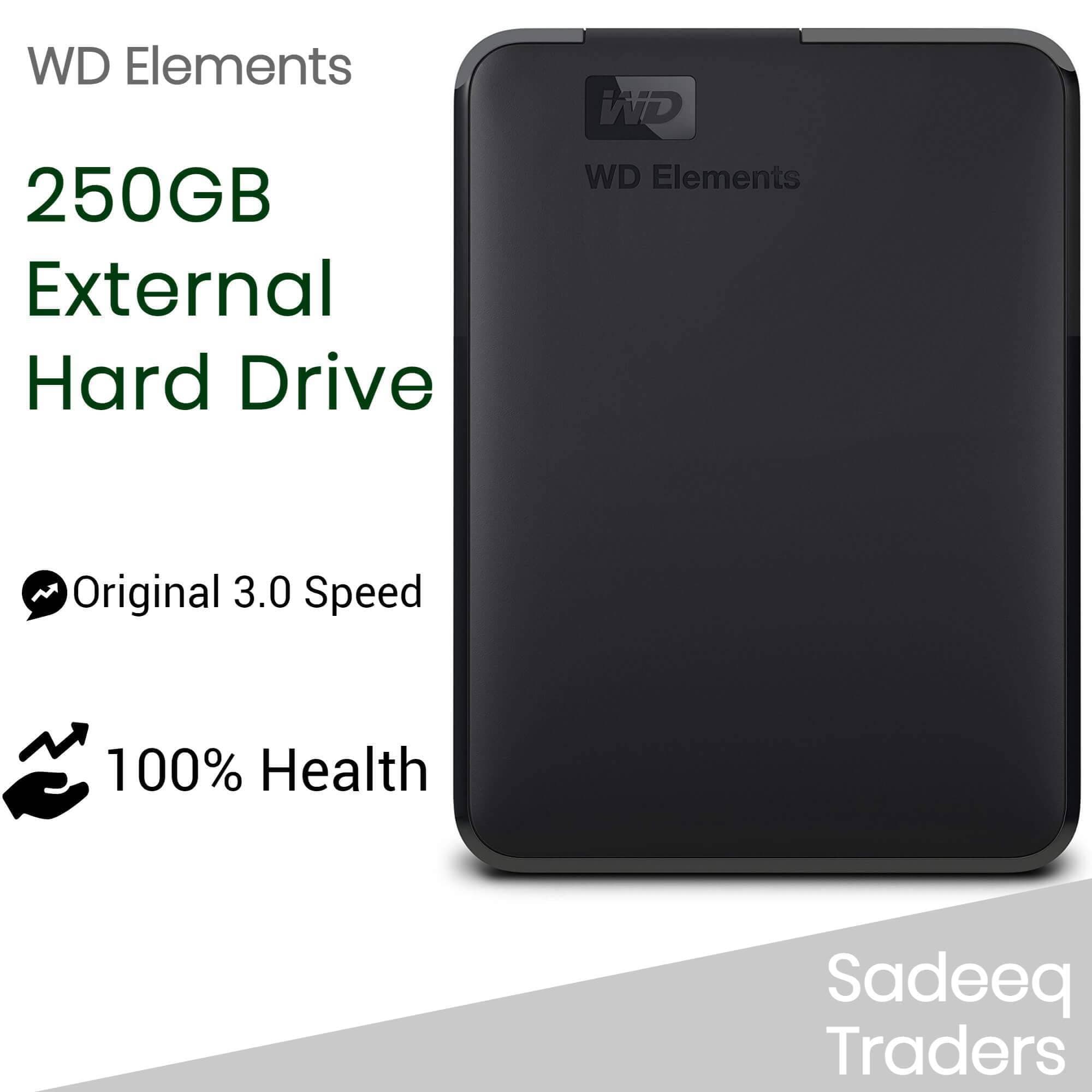 WD 250GB Western Digital USB 3.0 Speed External Hard Drive - Black