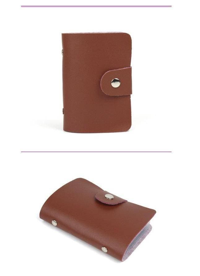 24 Bits Card Holder Pu Leather Wallet - Brown