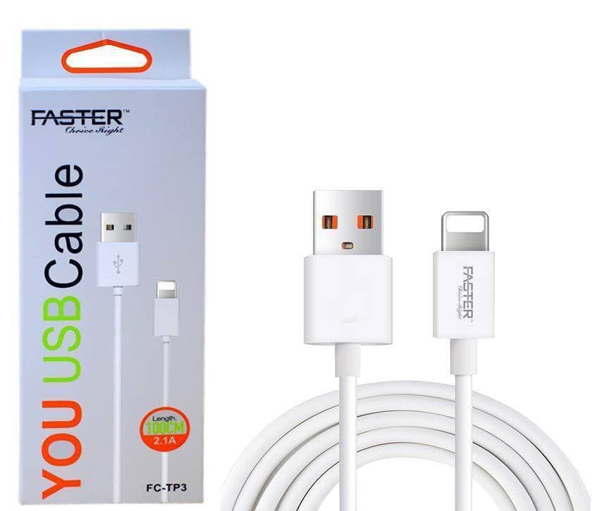 Faster USB Fast Charging Data Cable For iPhone - White