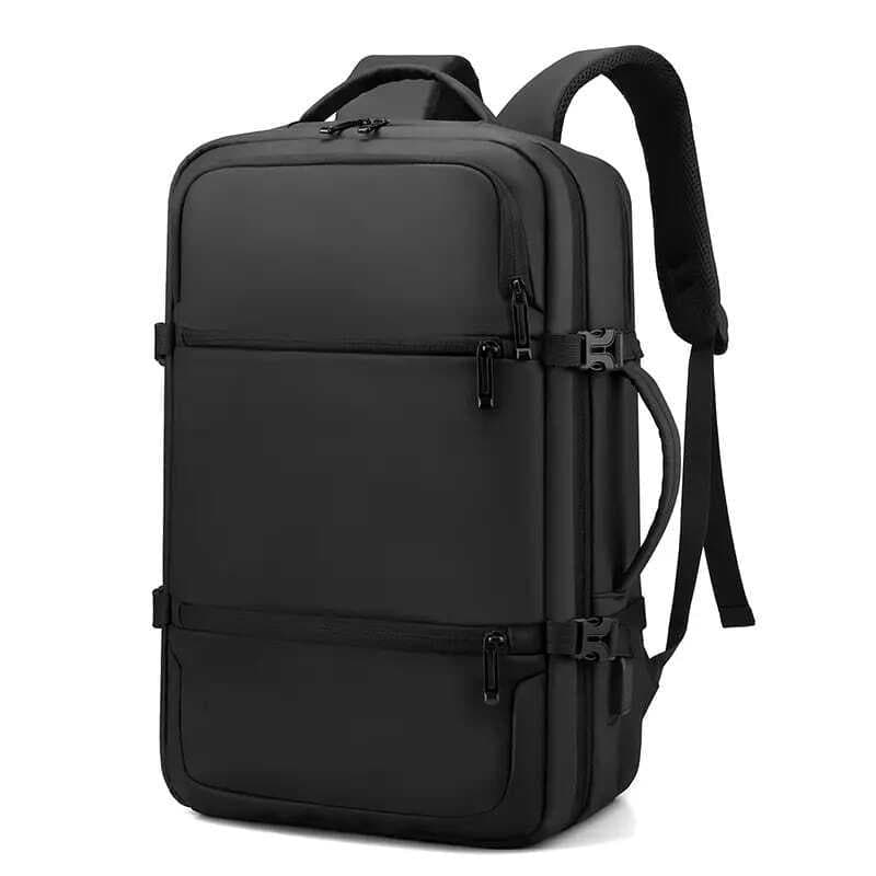 Multi-Compartment Accessories & Laptop Backpack - Black