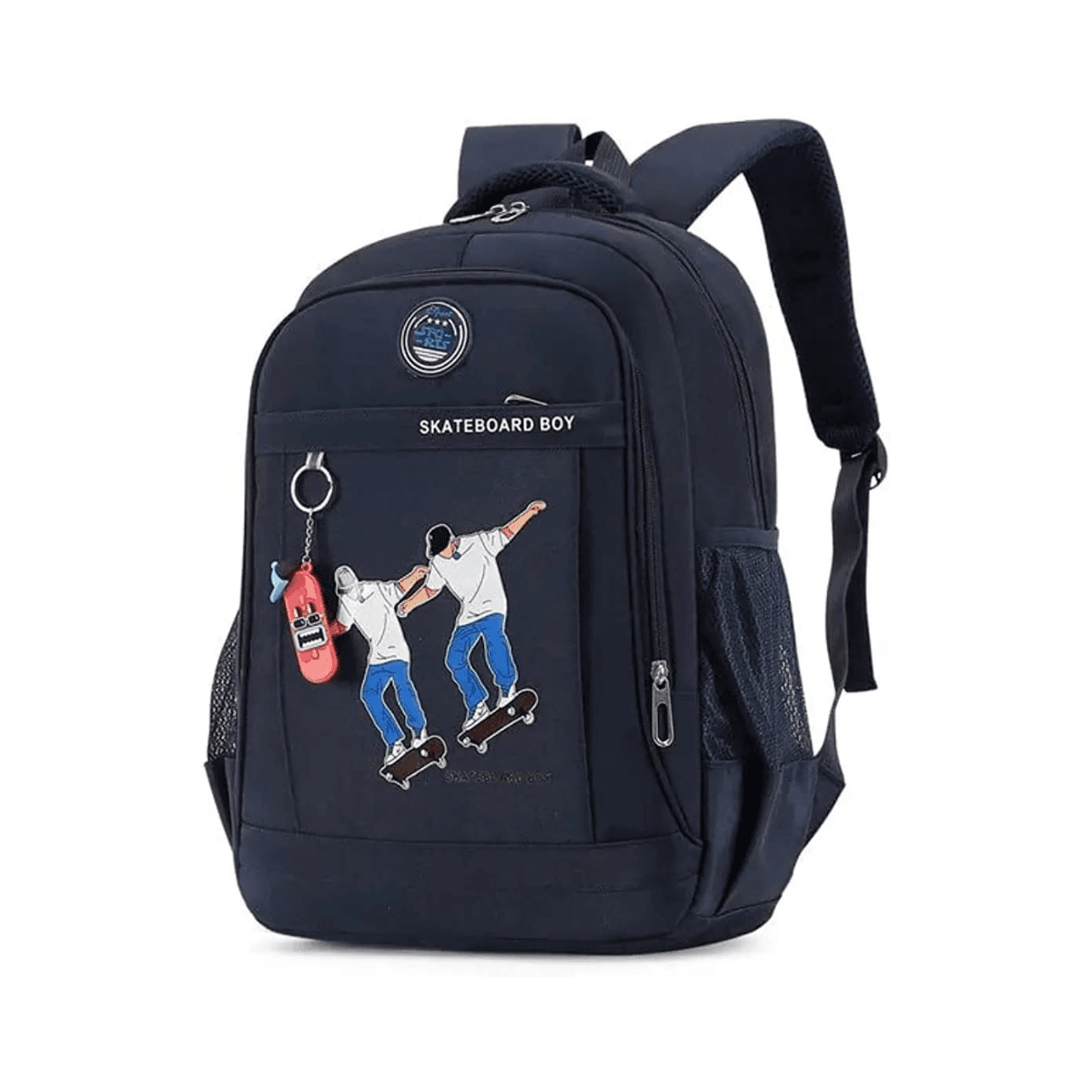 Skateboard Boy Character School Bag For Kids - Blue