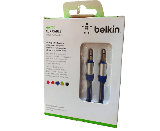 Belkin 3.5 Jack To Jack Aux Cord Audio Cable Fabric Braid 1.2m