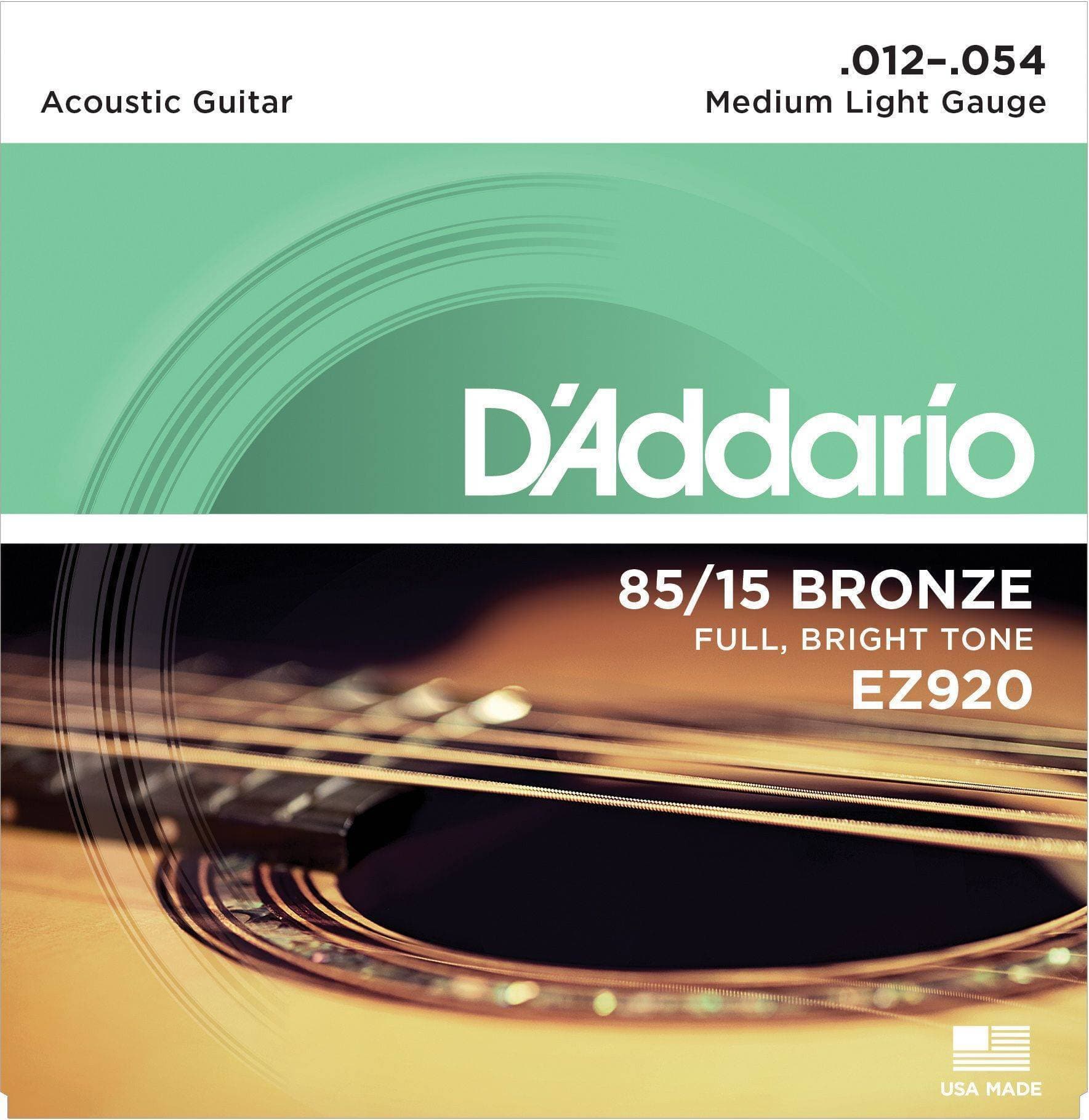 Daddario Ez920 American Bronze Acoustic Guitar String Set .012-.054