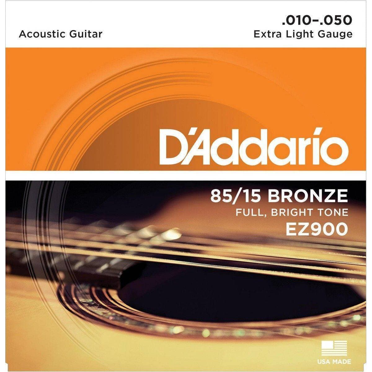 Daddario 85/15 Bronze guitar strings Bright Tone EZ900