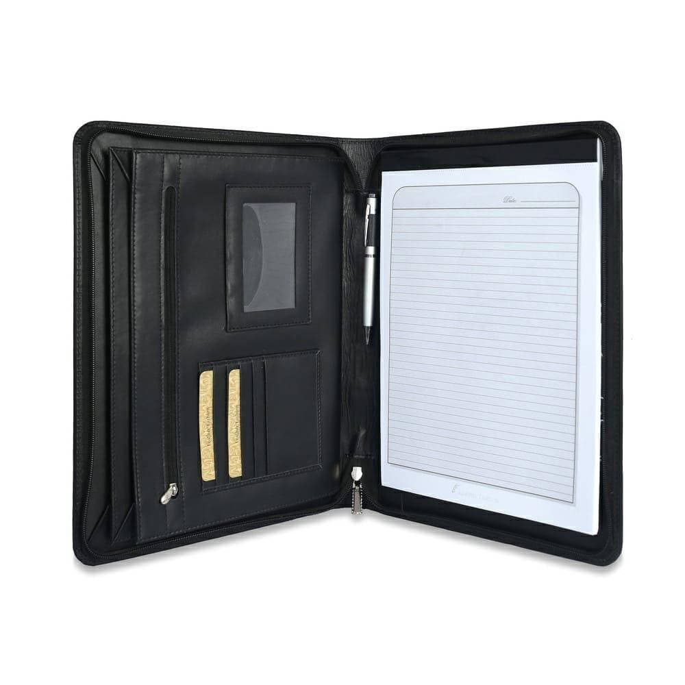Folder A Four Size Cow Leather Wallet For Men - Black