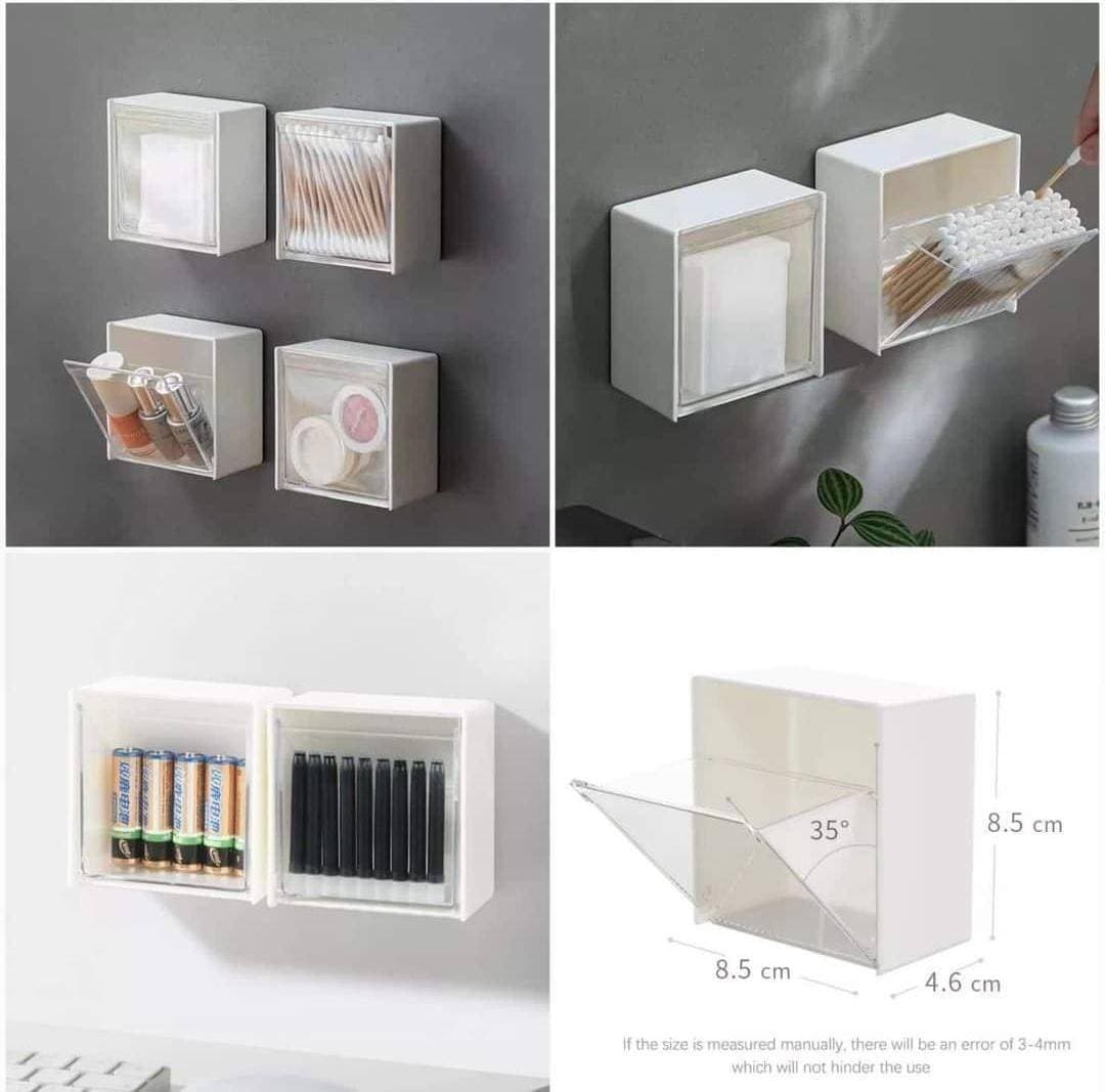 Self-Adhesive Flip-Top Mini Storage Box - 1 Piece