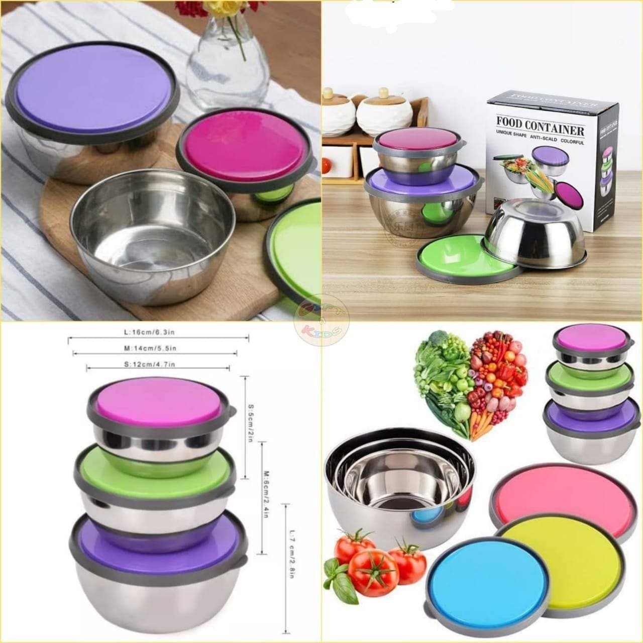 Stainless Steel Food Containers 3 Pcs Set
