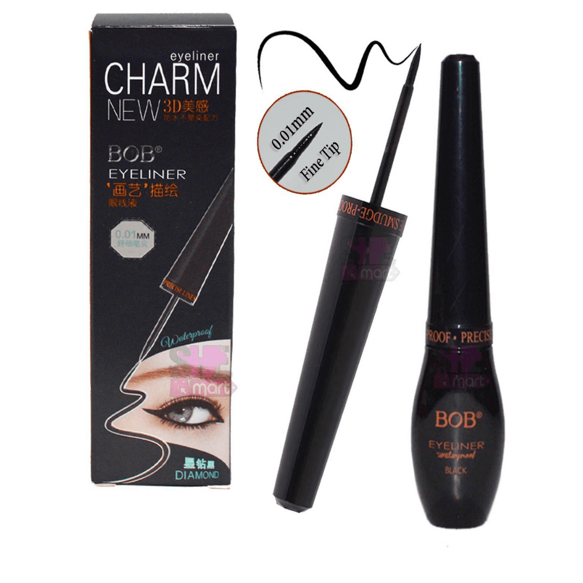 BOB Charm 3D Waterproof Eye Liner – Black