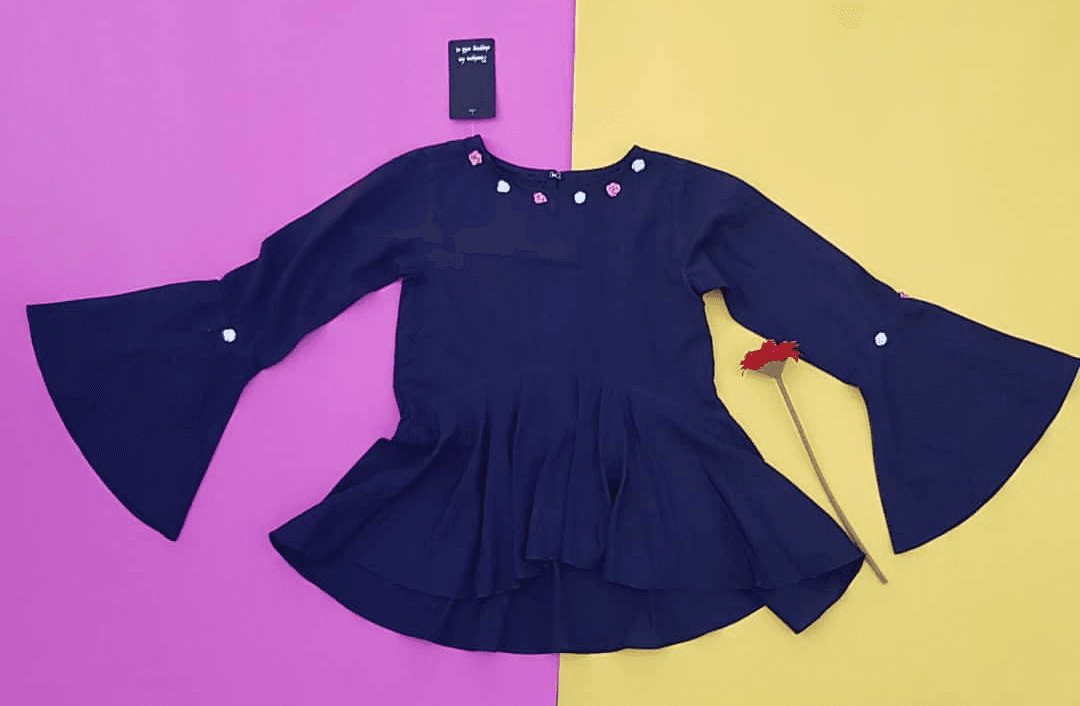 Kids Winter Tunic Top Color Yellow/ Blue