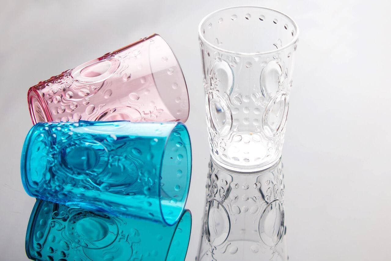 Real Acrylic Drinking Water Glass Transparent Model - 01 (Pack of 6) -300Ml