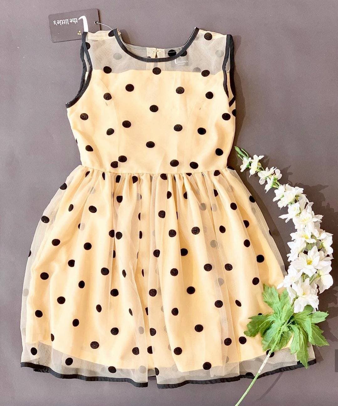 Polka Dots Soft Net with Velvet Dots Frocks | Kids Party Wear | kids frock design
