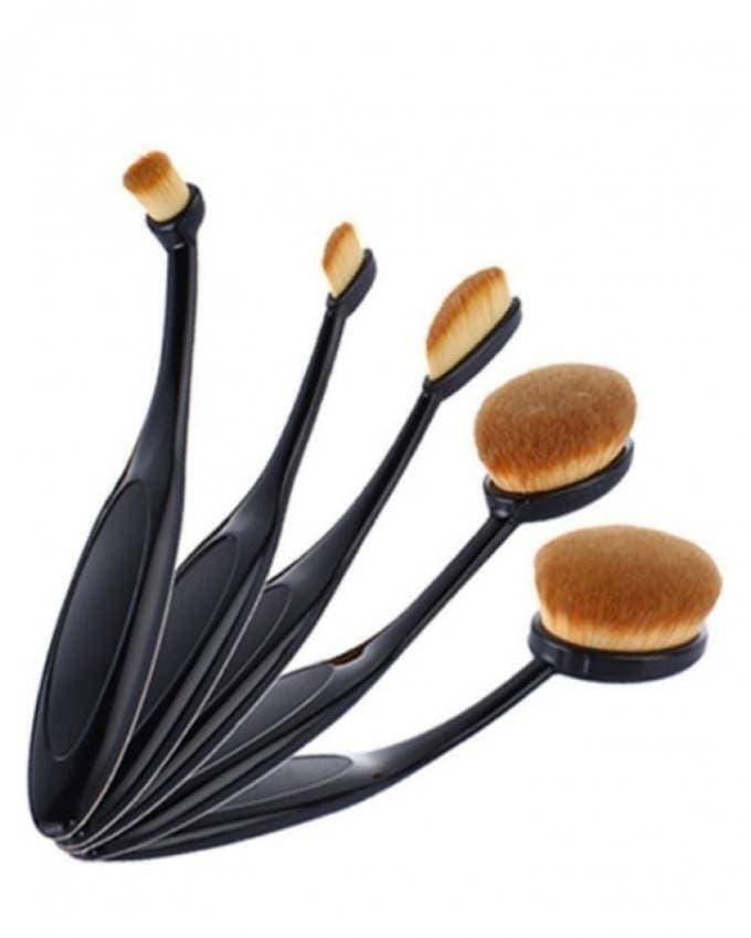 Pack of 5 - Oval Brushes Set - Black & Brown