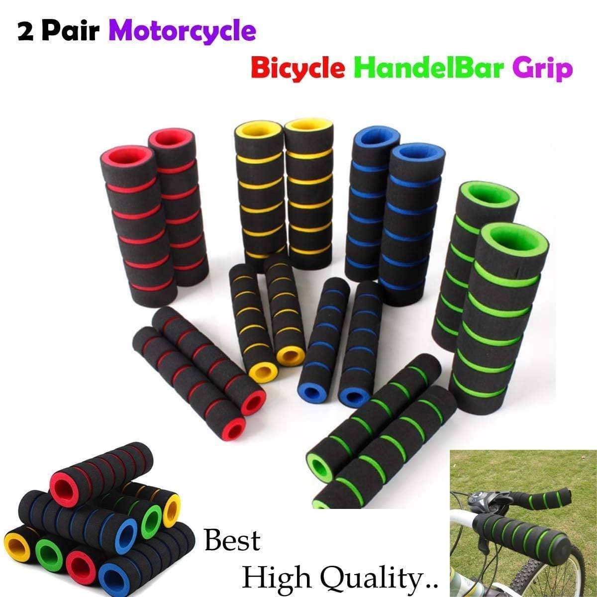 2 Pairs Motorbike & Bicycle Handel Bar Grips Set