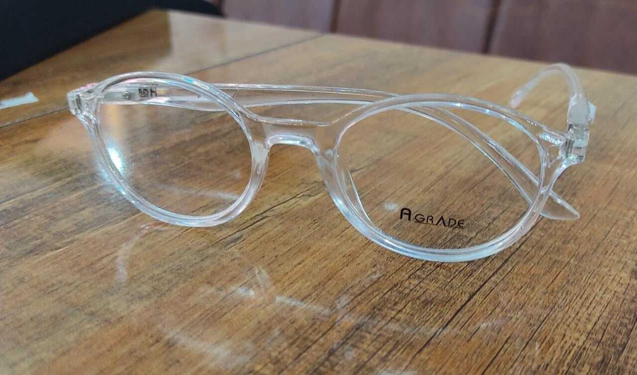 Transparent Plastic Round Frame Eyeglasses - BG00043
