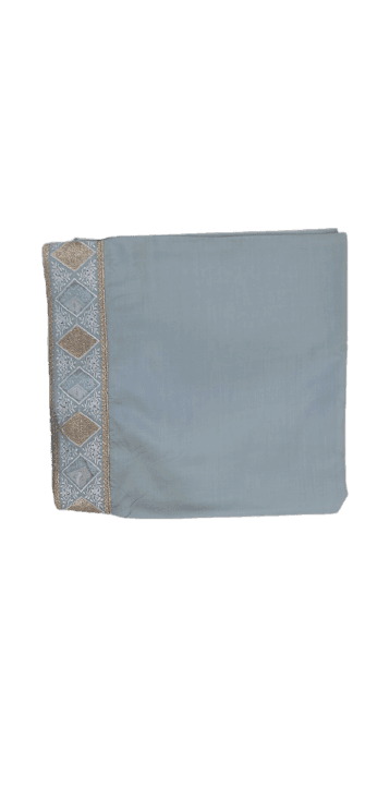 One Side Border Lawn Shawl For Use Anywhere - Sky Blue