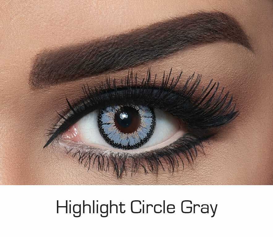 Highlight Circle Grey Contact Lens For Girls - 1 Pair