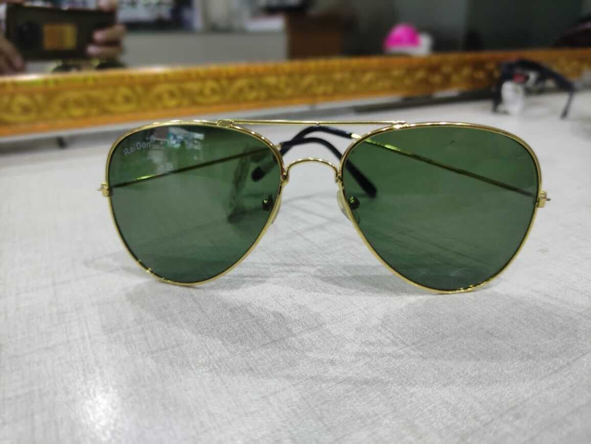 Metal Gold Frame With Green Lens Sunglasses for Men