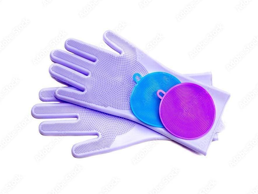 1 Pair Silicone Scrubber Gloves
