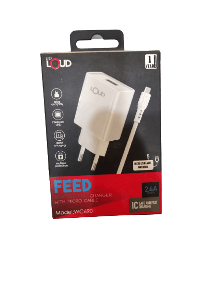 WC690 Vintage Fast Wall Mobile Charger - White