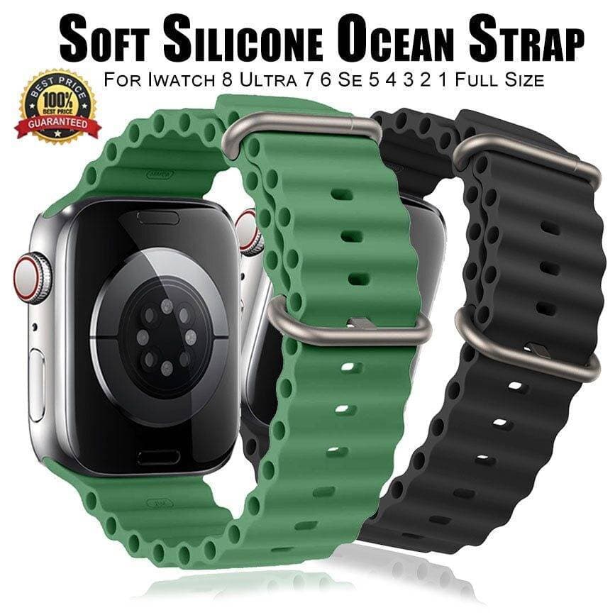 Soft Silicon Ocean Straps For Apple Watch - Size 49/45/44/42mm