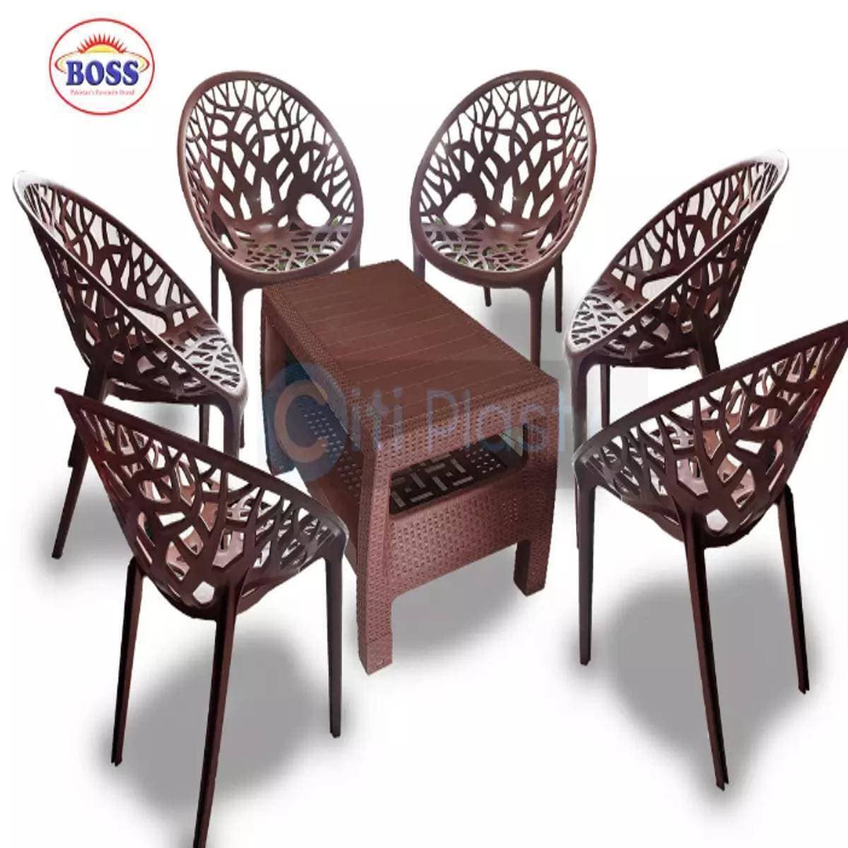 Pack of 6 Garden indoor Or outdoor Plastic chairs Set
