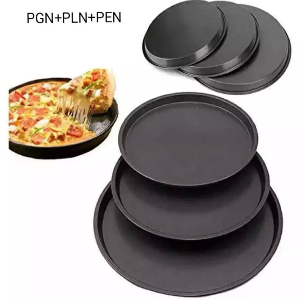 Black Pizza Pan Set - Pack of 3